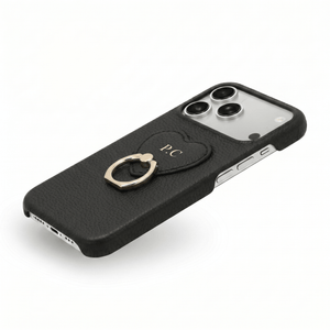 Black Heart Ring Leather iPhone Case - Poly Bands