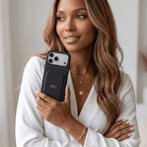 Black iPhone Case with Card Holder - Poly Bands