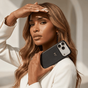 Black Leather iPhone Case - Poly Bands
