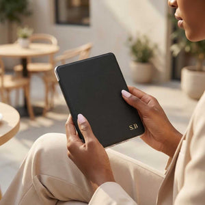 Black Leather Kindle Case - Poly Bands