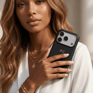 Black Magnetic Leather iPhone Case - Poly Bands