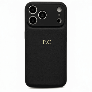Black Personalized Leather iPhone Case - Poly Bands