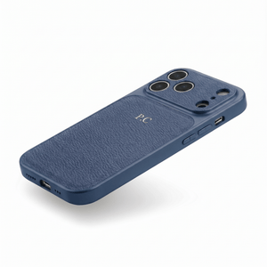 Blue Personalized iPhone Case With Leather - Poly Bands