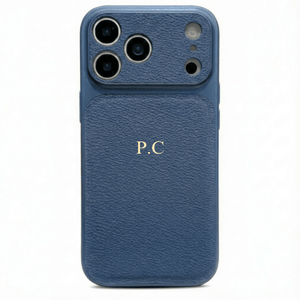 Blue Personalized iPhone Case With Leather - Poly Bands