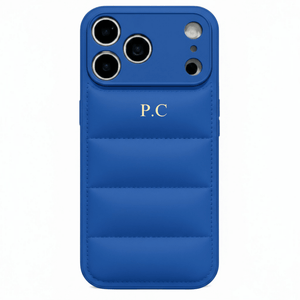 Blue Puffer Leather iPhone Case - Poly Bands