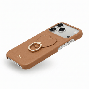 Brown Heart Ring Leather iPhone Case - Poly Bands