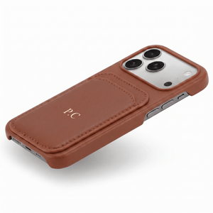 Brown iPhone Case with Card Holder - Poly Bands