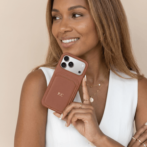 Brown iPhone Case with Card Holder - Poly Bands