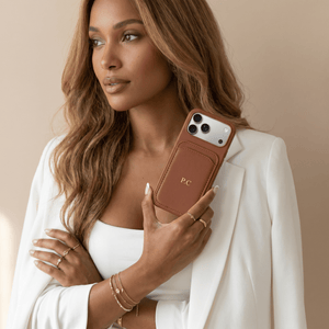 Brown iPhone Case with Card Holder - Poly Bands