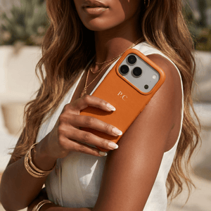 Brown Magnetic Leather iPhone Case - Poly Bands