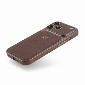 Brown Personalized iPhone Case With Leather - Poly Bands