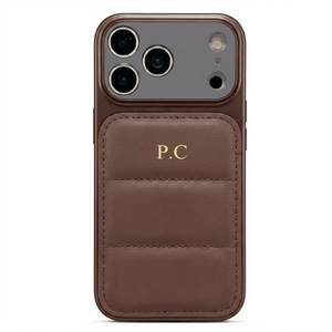 Brown Personalized iPhone Leather Case - Poly Bands