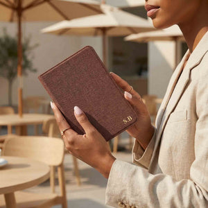 Brown Textured Leather Kindle Case with Hand Strap - Poly Bands