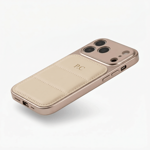 Cream Personalized iPhone Leather Case - Poly Bands