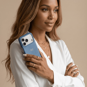 Dark Blue Leather Snake iPhone Case - Poly Bands