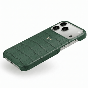 Green Crocodile Texture Personalized Leather iPhone Case - Poly Bands