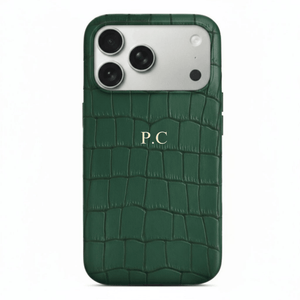 Green Crocodile Texture Personalized Leather iPhone Case - Poly Bands