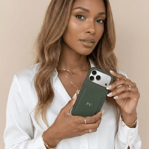 Green iPhone Case with Card Holder - Poly Bands