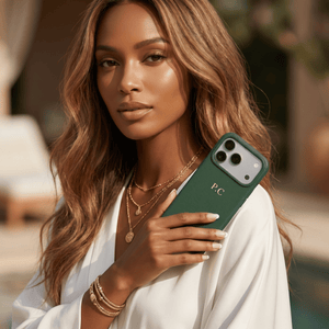 Green Magnetic Leather iPhone Case - Poly Bands