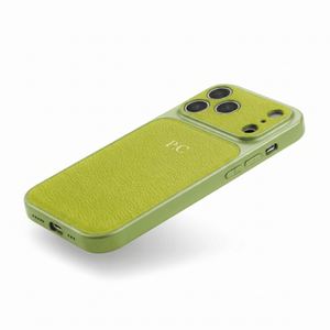 Green Personalized iPhone Case With Leather - Poly Bands