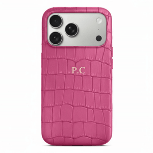 Hot pink Crocodile Texture Personalized Leather iPhone Case - Poly Bands