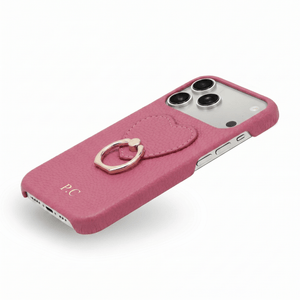 Hot Pink Heart Ring Leather iPhone Case - Poly Bands
