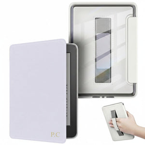Lavender Leather Kindle Case with Hand Strap - Poly Bands
