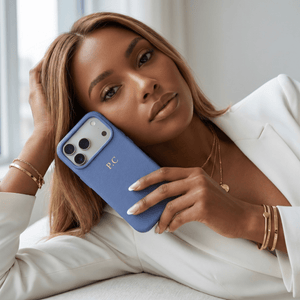 Light Blue Magnetic Leather iPhone Case - Poly Bands