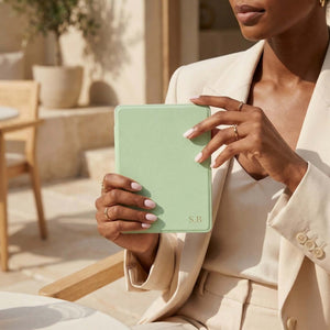 Light Green Leather Kindle Case - Poly Bands