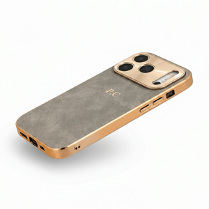 Luxury Lambskin Leather Custom iPhone Case Gray - Poly Bands