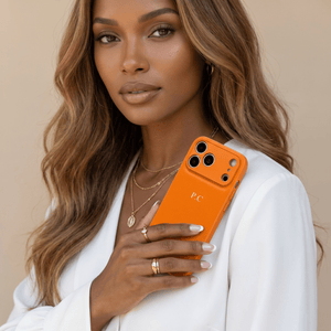 Orange Leather iPhone Case - Poly Bands