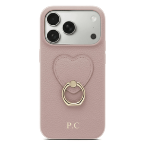 Pink Heart Ring Leather iPhone Case - Poly Bands