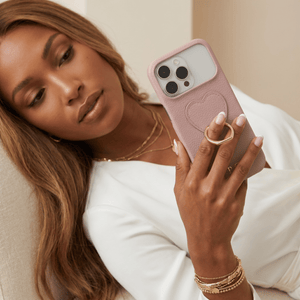 Pink Heart Ring Leather iPhone Case - Poly Bands