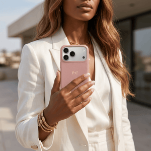 Pink Pebble Leather iPhone Case - Poly Bands