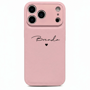 Pink Personalized Leather iPhone Case - Poly Bands