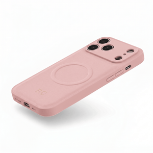 Pink Personalized Magnetic Leather iPhone Case - Poly Bands