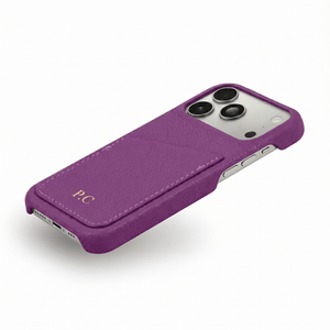 Purple Card Holder Leather iPhone Case - Poly Bands