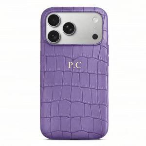 Purple Crocodile Texture Personalized Leather iPhone Case - Poly Bands