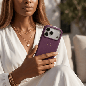 Purple Magnetic Leather iPhone Case - Poly Bands