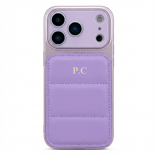 Purple Personalized iPhone Leather Case - Poly Bands