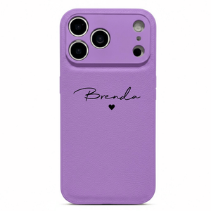 Purple Personalized Leather iPhone Case - Poly Bands