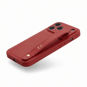 Red Leather iPhone Case with Strap - Poly Bands