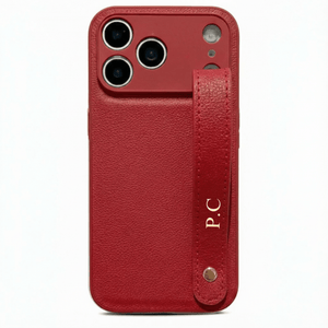 Red Leather iPhone Case with Strap - Poly Bands