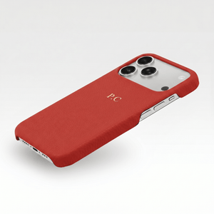Red Pebble Leather iPhone Case - Poly Bands