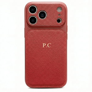 Red Personalized iPhone Case With Leather - Poly Bands