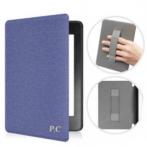 Royal Blue Textured Leather Kindle Case with Hand Strap - Poly Bands