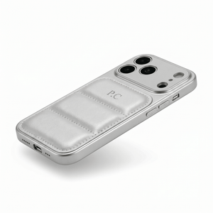 Silver Personalized iPhone Leather Case - Poly Bands