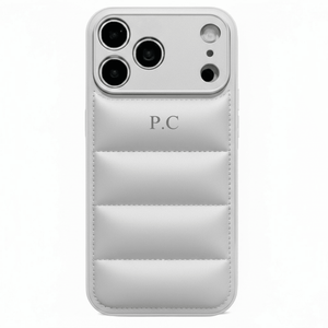 Silver Puffer Leather iPhone Case - Poly Bands