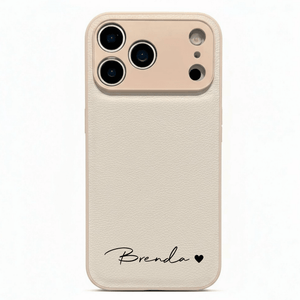 White Personalized Leather iPhone Case - Poly Bands