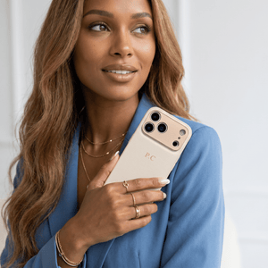 White Personalized Leather iPhone Case - Poly Bands